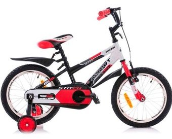 Двухколесный велосипед Azimut 12" Stitch (Black/White/Red)