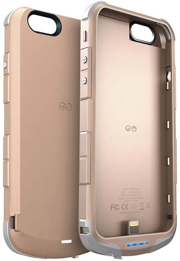 iWALK Rugged Power Case 2400mAh Li-Polymer battery Gold for iPhone 6/6s