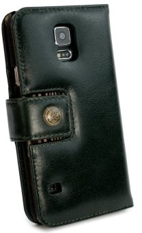 Tuff Luv Alston Craig Genuine Leather Wallet Case Racing Green (G3_69) for Samsung G900 Galaxy S5