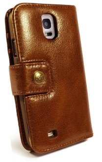 Tuff Luv Alston Craig Genuine Leather Wallet Case Brown (B1_33) for Samsung G900 Galaxy S5