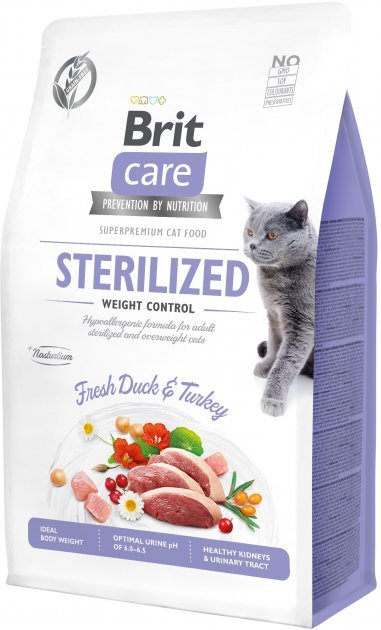 Сухой корм Brit Care Cat Gf Sterilized Weight Control для стерилизованных кошек 7 кг (8595602540785)