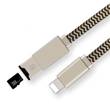 Budi Usb Cable Lightning with Tf Card Reader 0.2m(00SD717CORD)