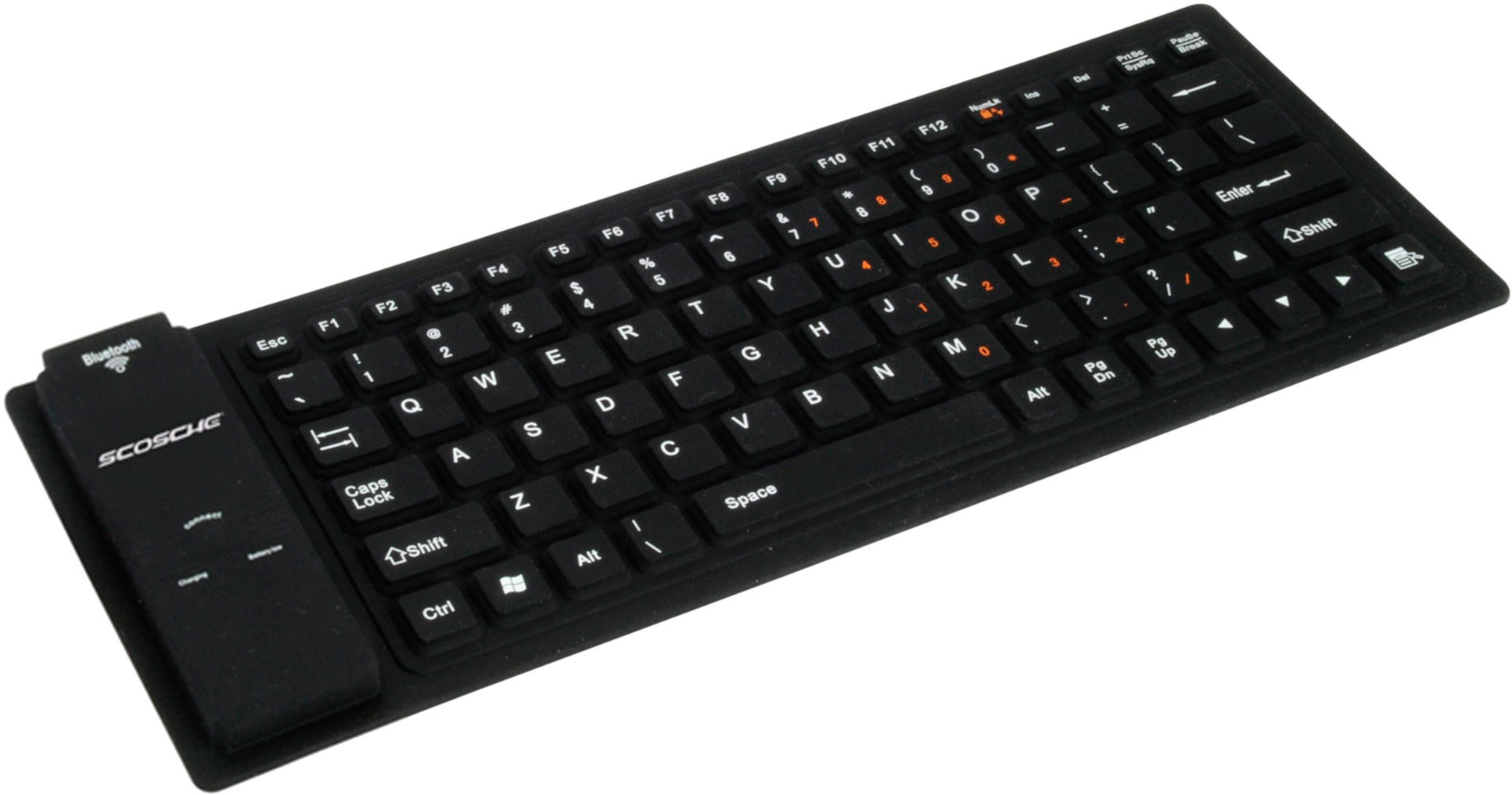 Scosche Flexible Water Resistant Roll Up Keyboard Black (BTKB)