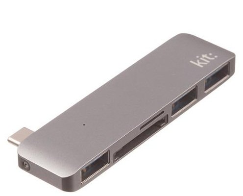 Адаптер Kit USB-C Multiport Adaptor USB-C to 3xUSB 3.0, SD/microSD reader (Space Grey) C5IN1GR