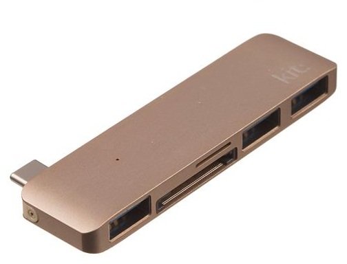 Адаптер Kit USB-C Multiport Adaptor USB-C to 3xUSB 3.0, SD/microSD reader (Gold) C5IN1GD