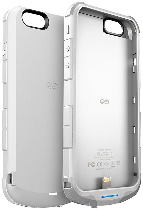 iWALK Rugged Power Case 2400mAh Li-Polymer battery White for iPhone 6/6s