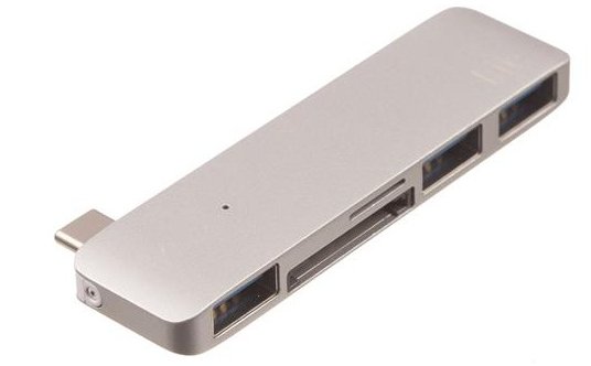 Адаптер Kit USB-C Multiport Adaptor USB-C to 3xUSB 3.0, SD/microSD reader (Silver) C5IN1SL