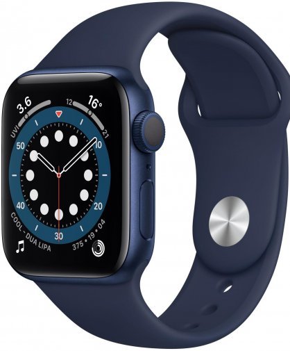 Акція на Apple Watch Series 6 44mm GPS+LTE Blue Aluminum Case with Deep Navy Sport Band (M07J3) від Y.UA