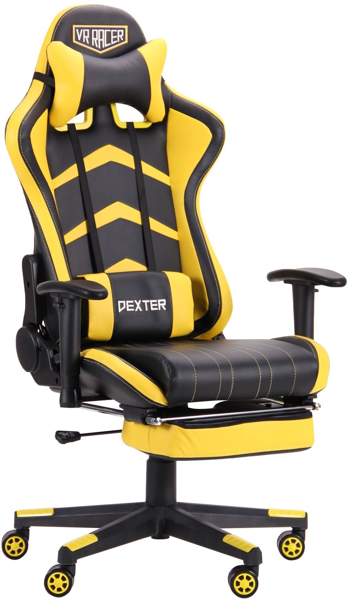 Акція на Кресло Amf Vr Racer Dexter Megatron черный/желтый (545085) від Y.UA